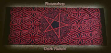 Keltisches Altartuch rot Pentagramm
